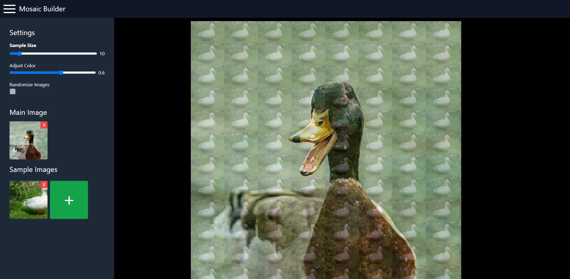 Mosaic Builder preview